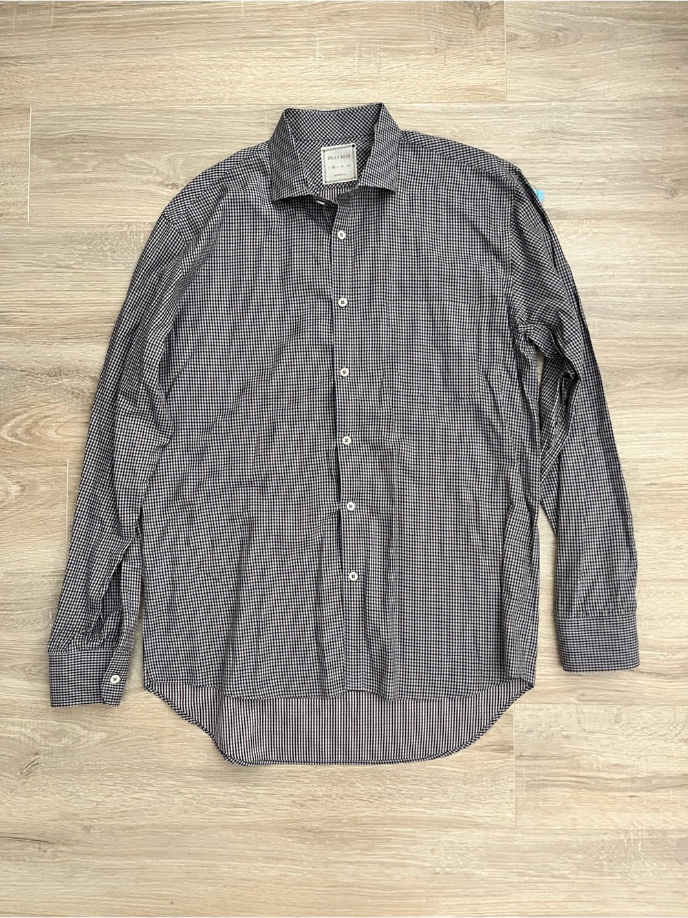 Billy Reid Men’s Blue/Red Plaid Button Down Long Sleeves Standard Cut - Medium